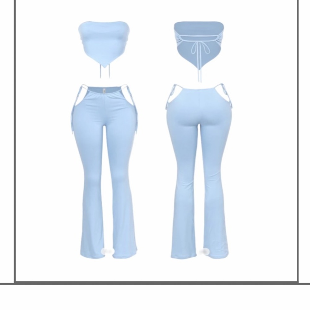 Blue two piece pants set